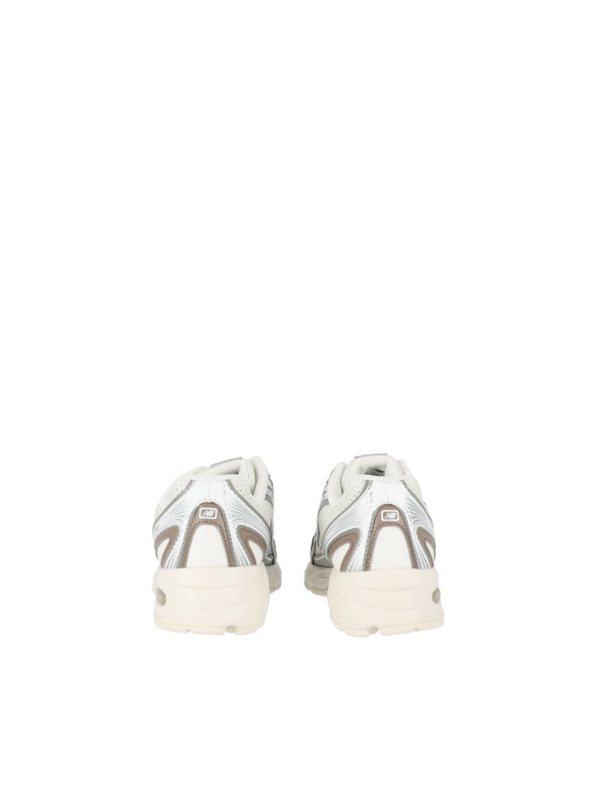 New Balance Grey/Silver Synthetic Mesh Sneakers