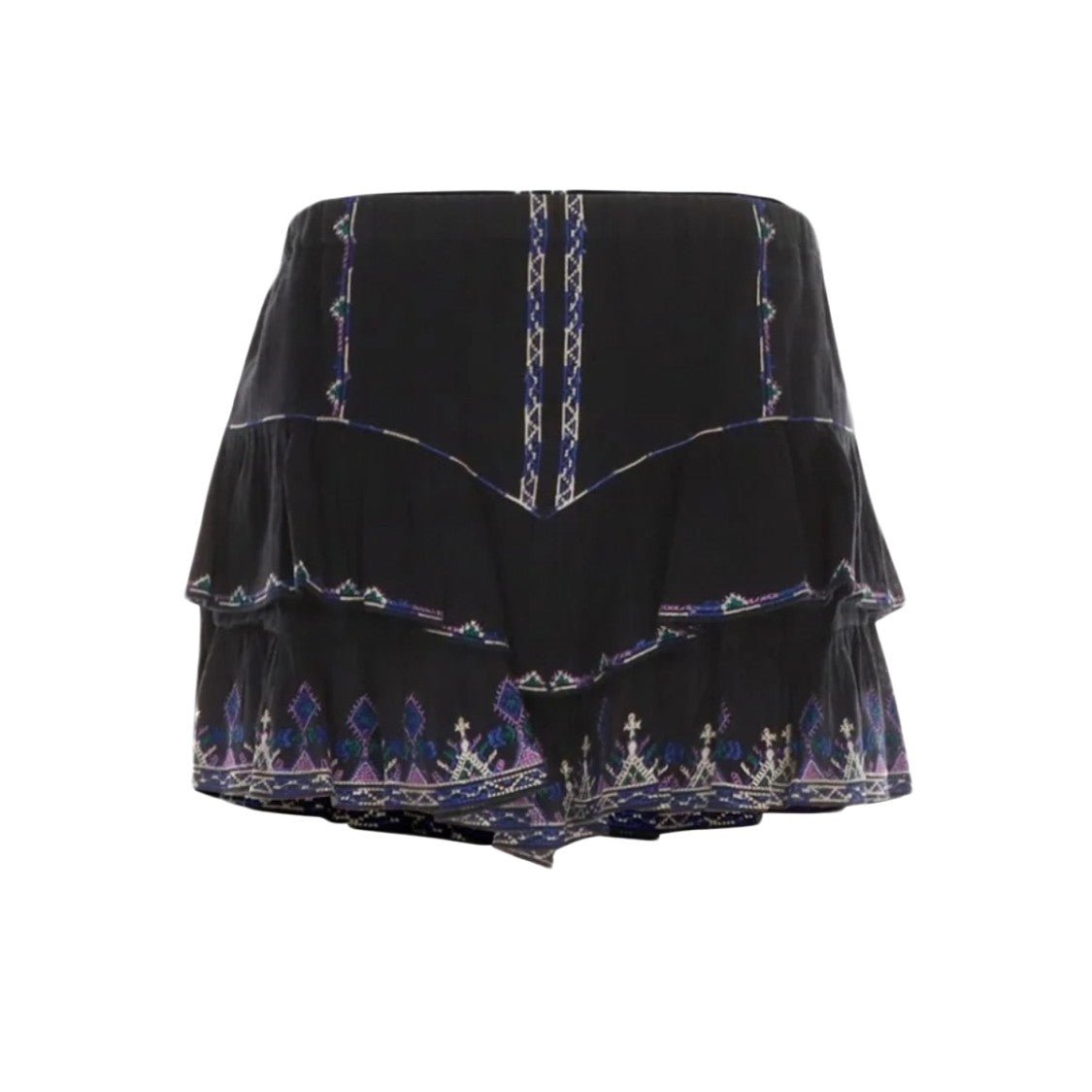 Isabel Marant Layered Black Short Skirt With Ruffled Edges