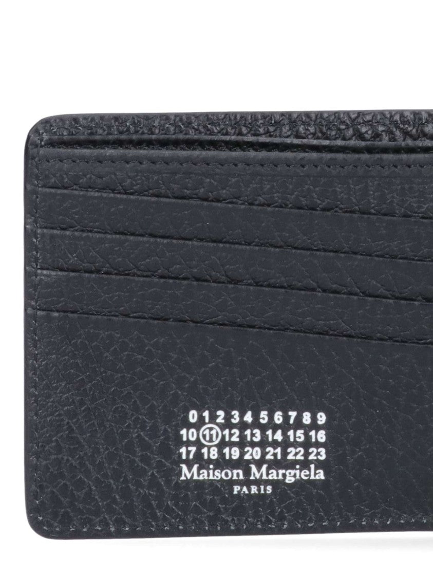 Maison Margiela Bi-Fold Wallet In Hammered Calf Leather With Four Stitches