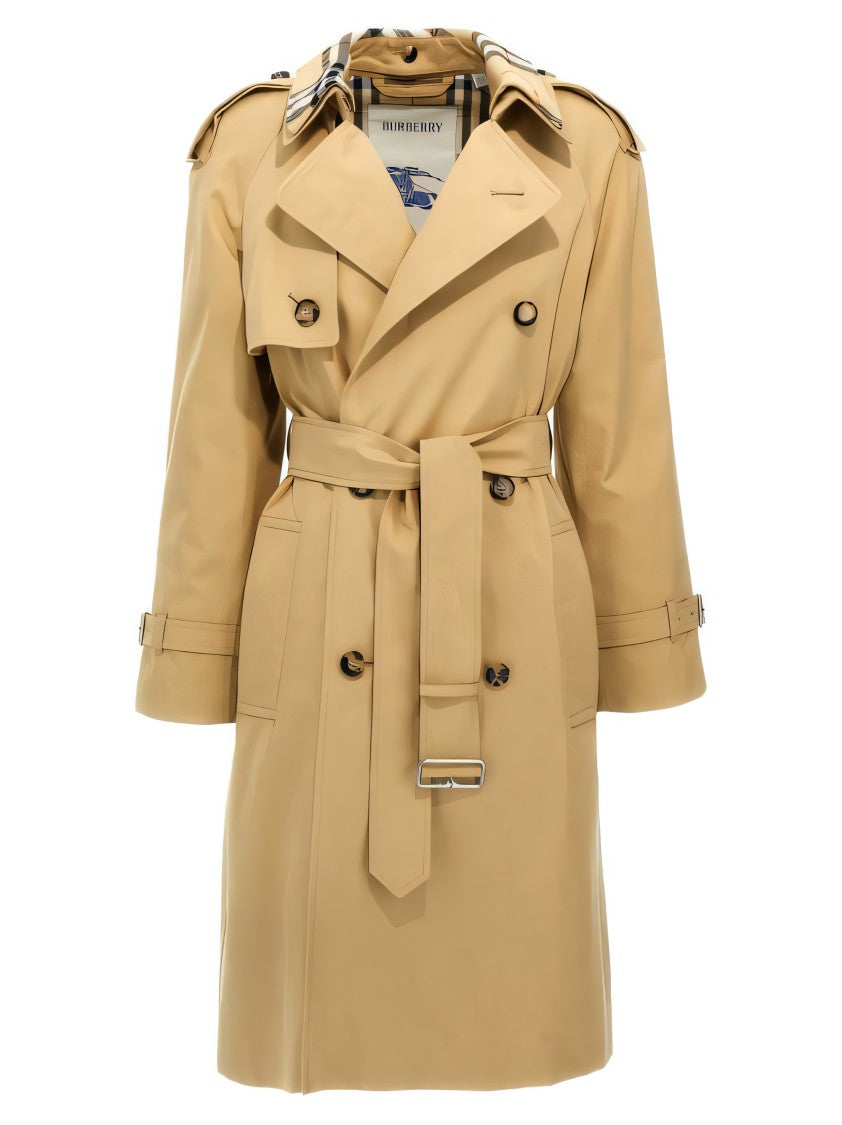 Burberry Double-Breasted Trench Coat With Belted Waist