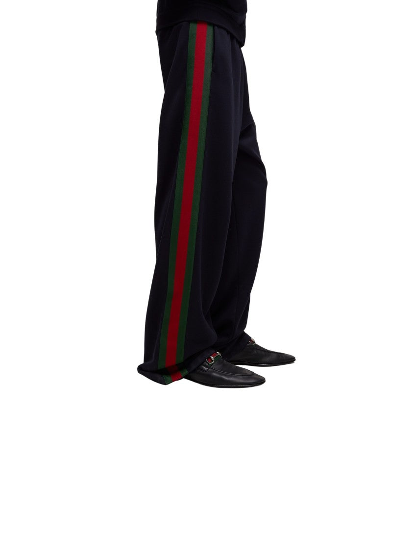 Gucci Wide-Leg Sportswear Pants With Web Detailing