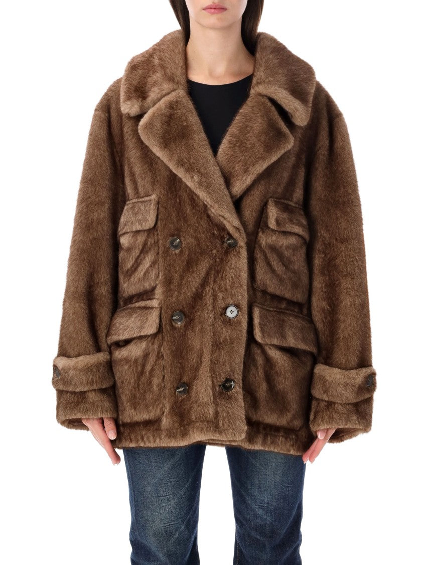 Sword Peacoat 4 Pocket Eco Visone Double-Breasted Peacoat