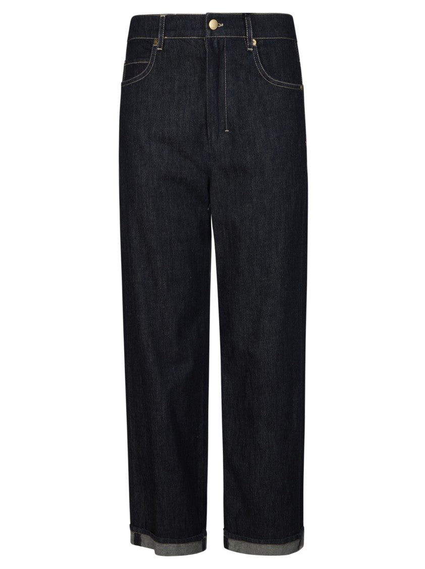 Max Mara Indigo Chiara Straight-Leg Cuffed Jeans