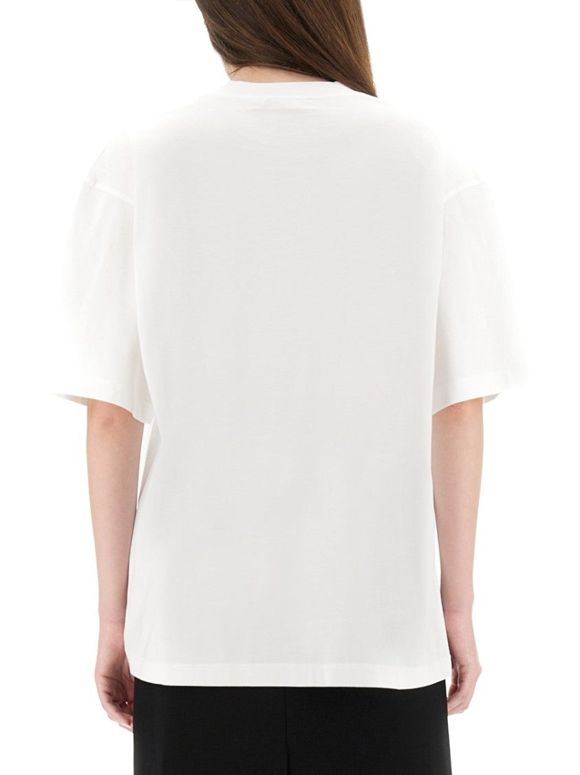 Marni White Cotton T-Shirt With Tulip Print