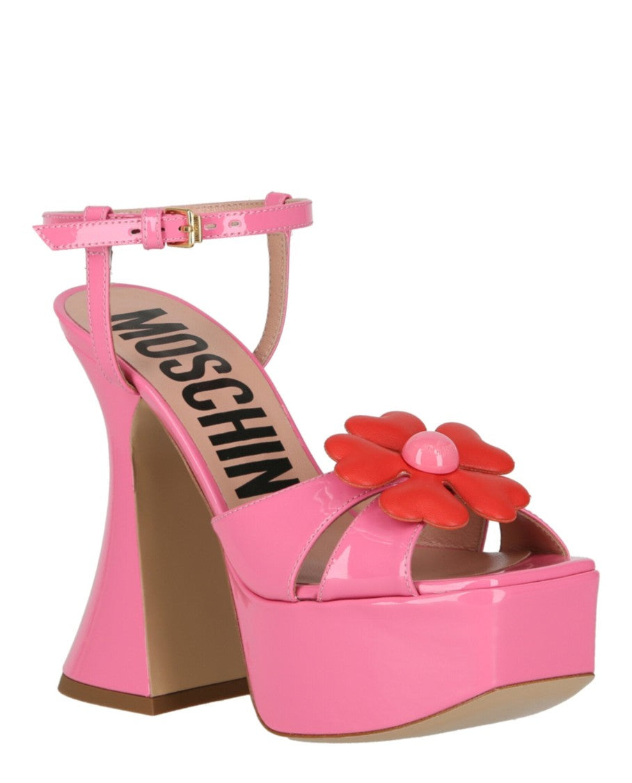 Moschino Flower-Appliqué Platform Sandals