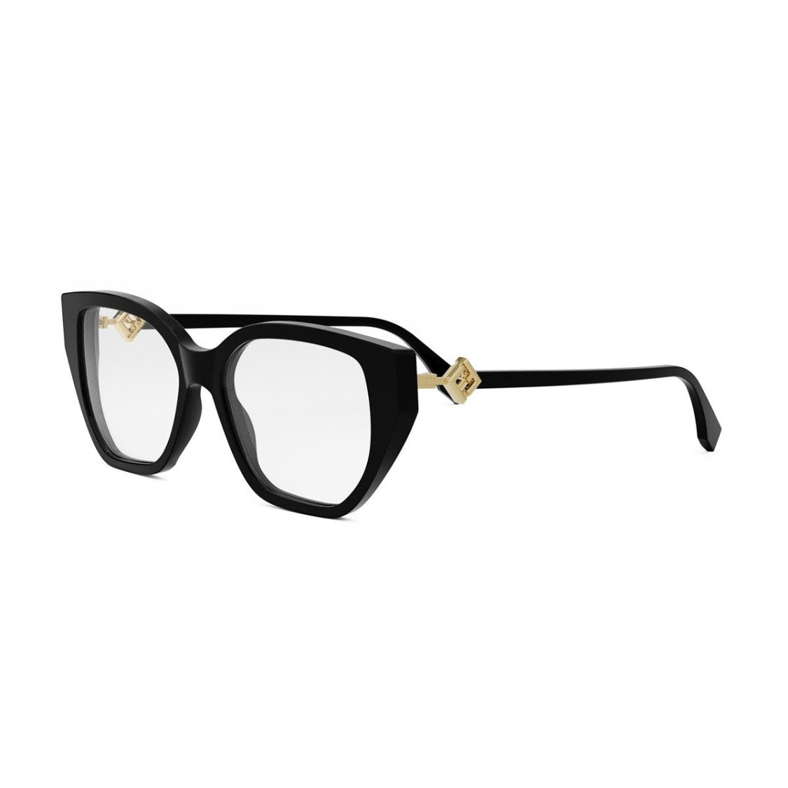 Fendi Black Ff Diamond Acetate Rectangular Sunglasses