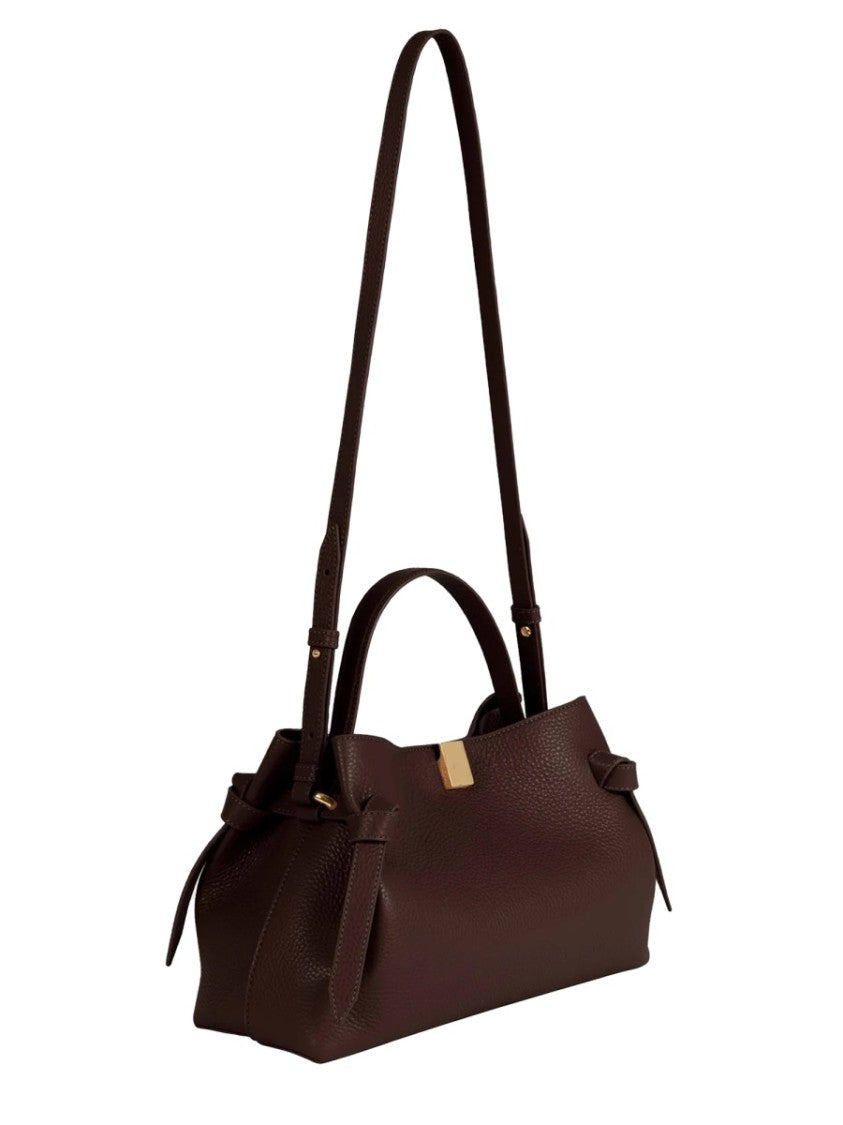 Yuzefi Textured Leather Shoulder Bag With Unique Silhouette
