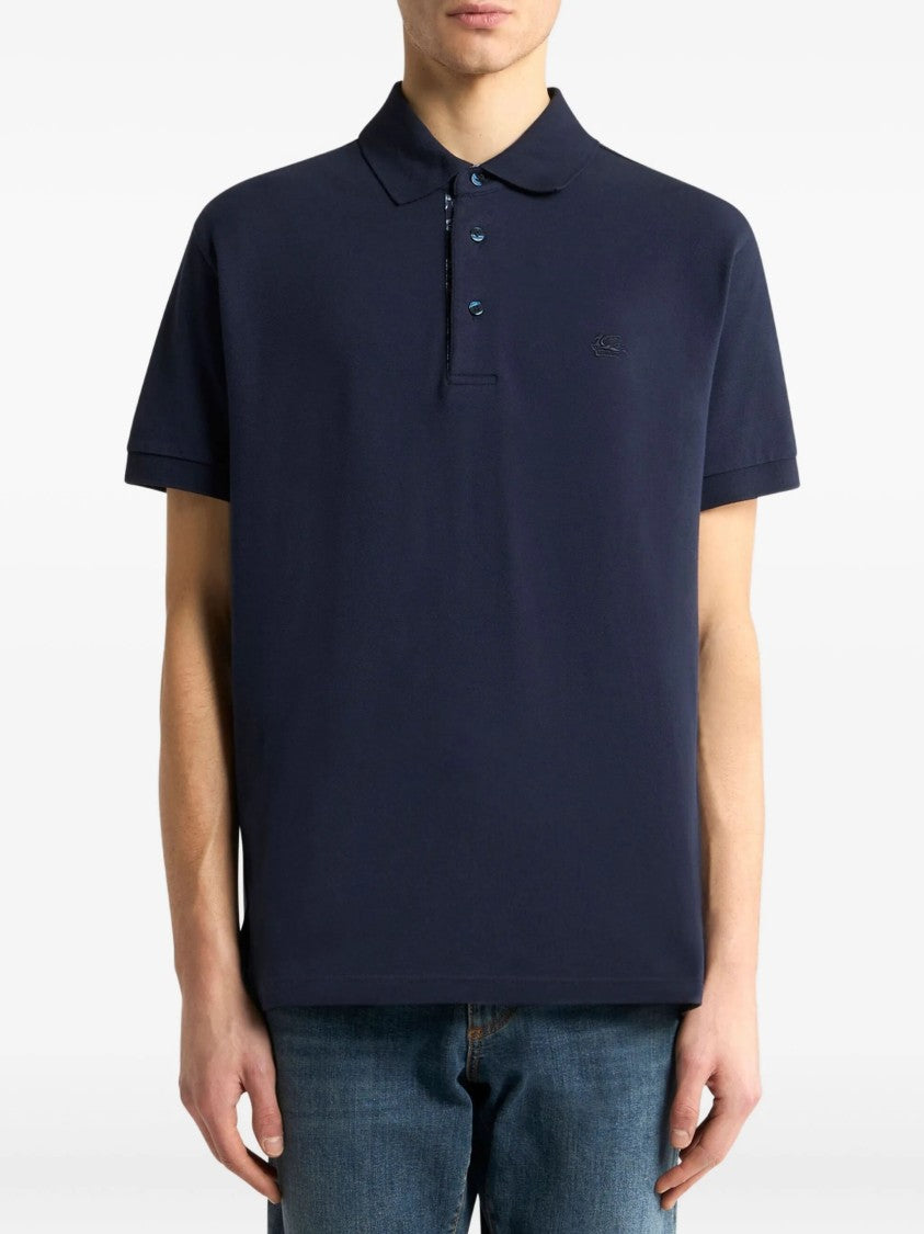 Etro Roma Short-Sleeve Minimalist Logo Polo Shirt