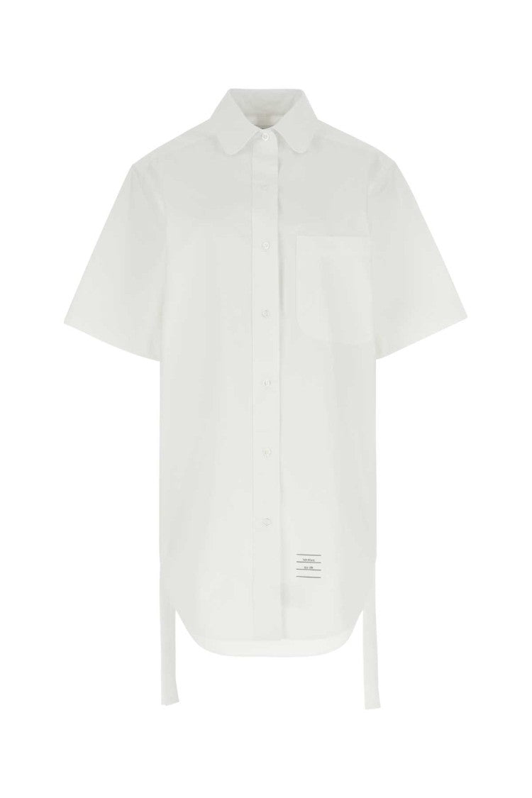 Thom Browne White Poplin Shirt Mini Dress