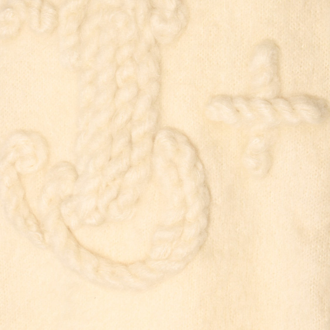 Jil Sander Eggshell Mohair Blend Sweater With Embroidered Motif