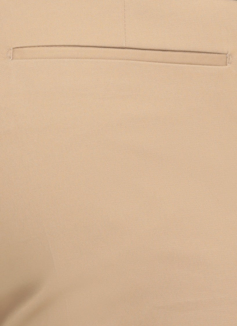 Pt Torino Beige Cotton Straight-Leg Pants