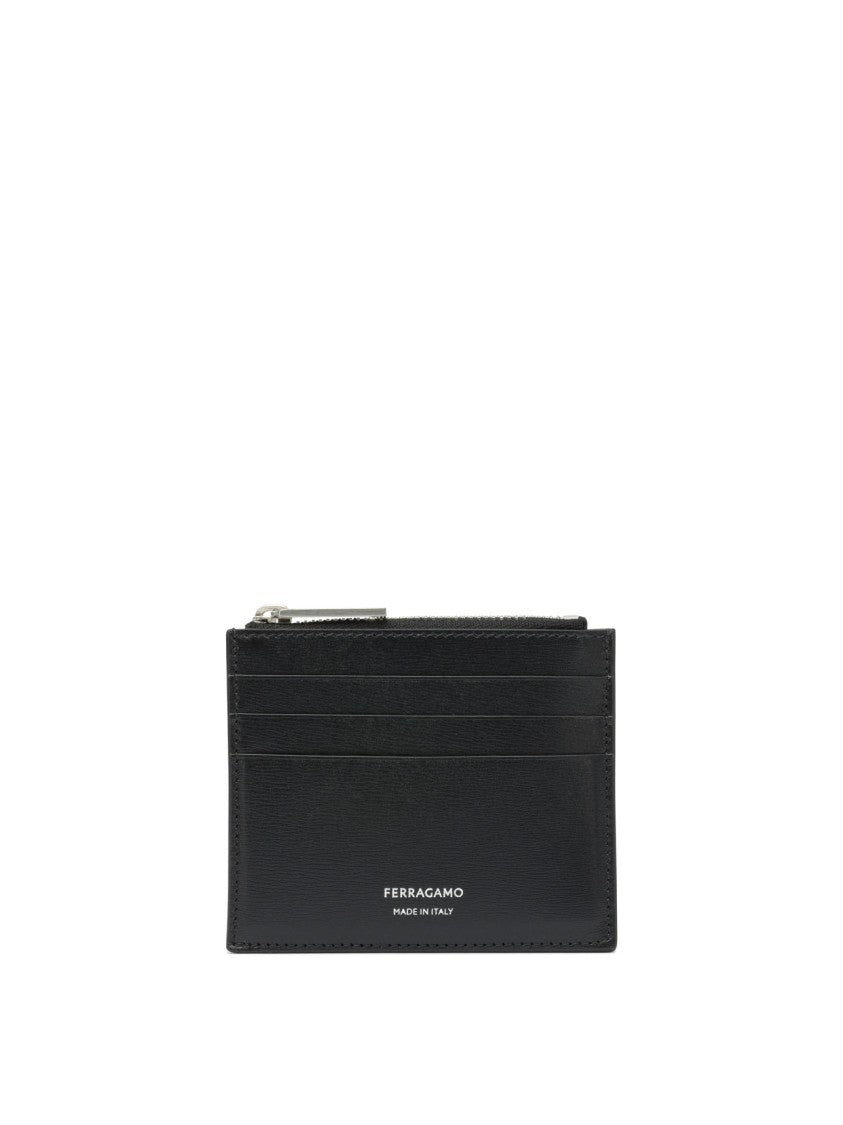 Ferragamo Slim Black Calf Leather Wallet