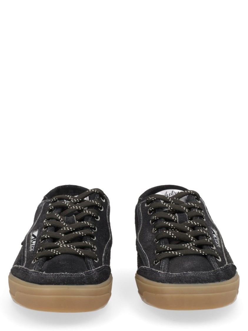 Autry Black Low-Top Suede Leather Sneakers