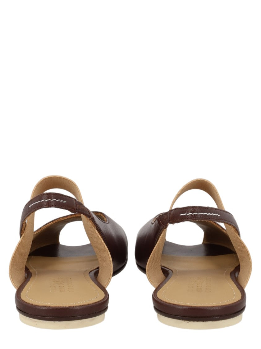 Mm6 By Maison Margiela Cutout Slingback Anatomico Leather Sandals