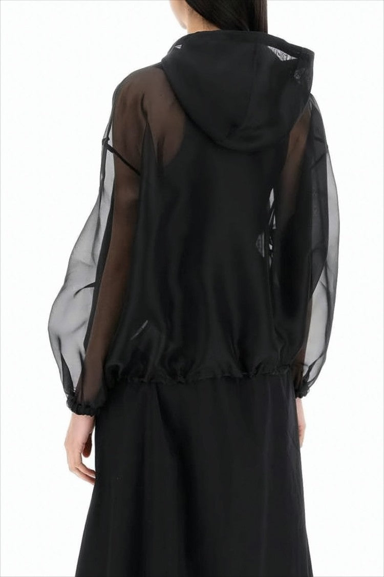 Moncler Translucent Lightweight Jacket With Voluminous Sleeves