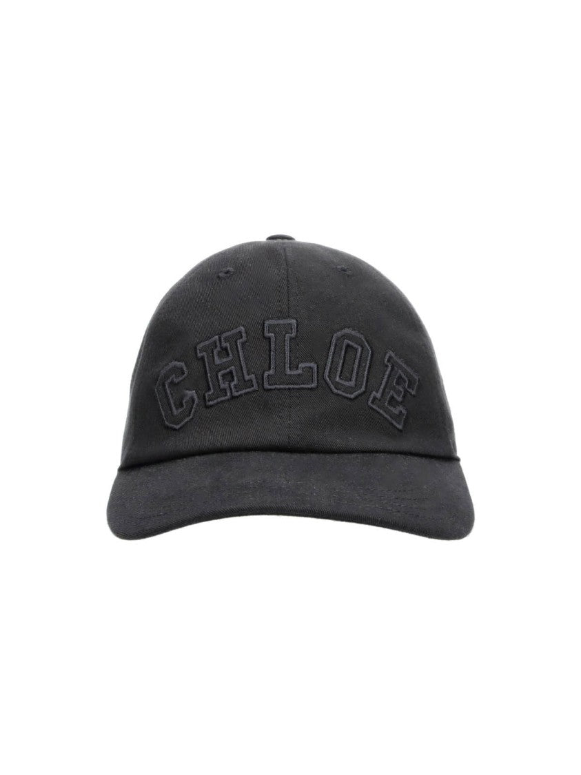 Chloé Classic Black Baseball Cap With Gold-Tone Adjustable Strap