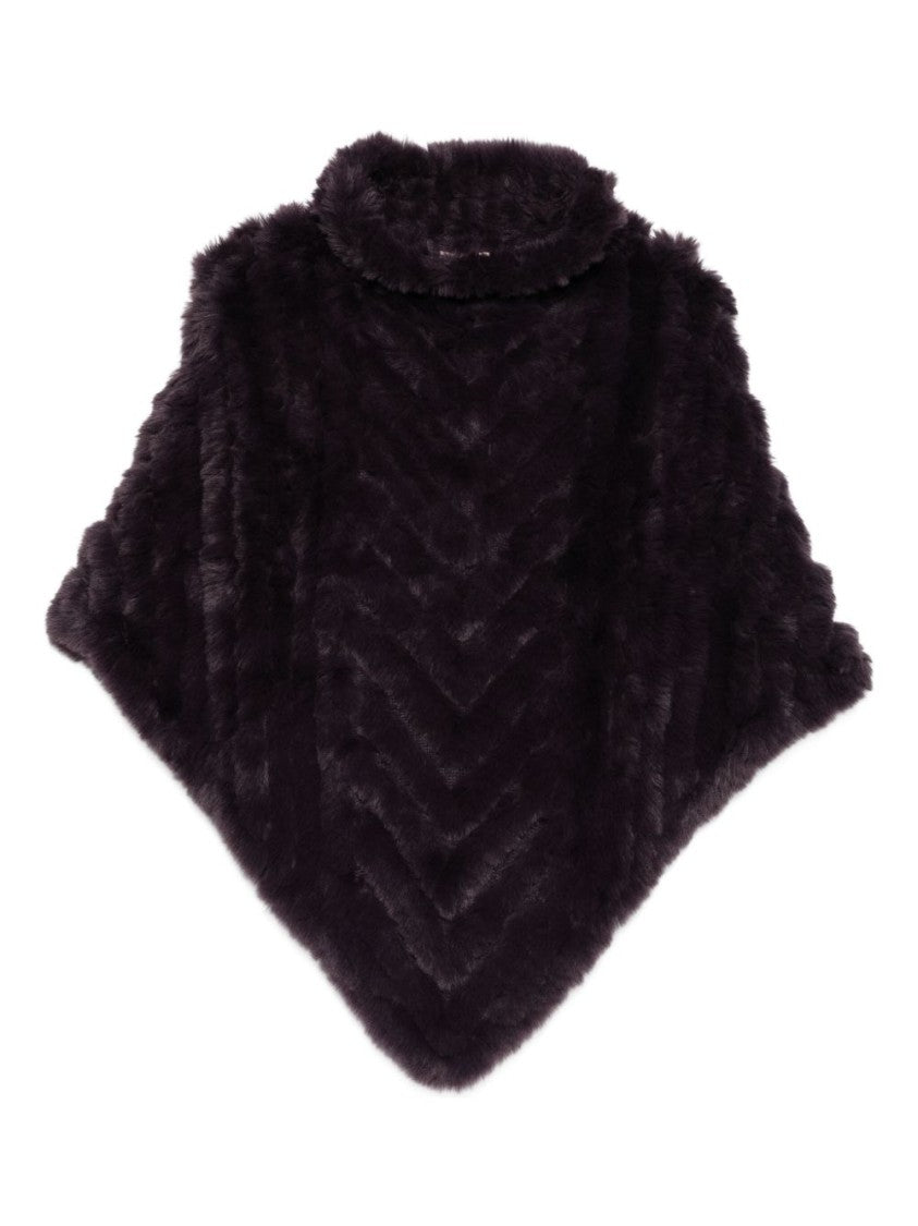 Liu Jo Turtleneck Poncho Scarf In Rich Faux Fur