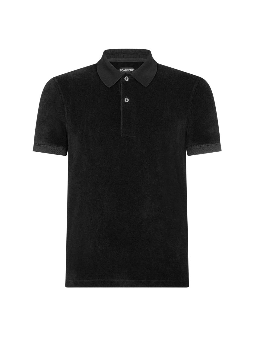Tom Ford Short Sleeve Black Polo Shirt