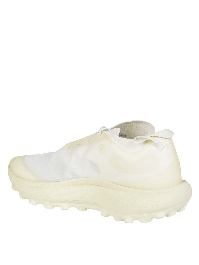 Satisfy The Rocker White Sneaker With Textured Sole And Integrated Laces