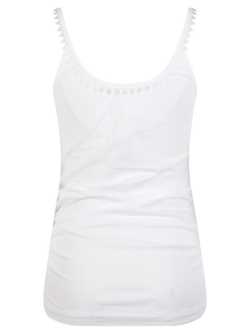Jacquemus White Front Button Placket Cotton Tank Top
