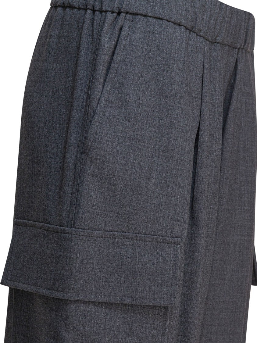 Semper Tapered Grey Cargo Pants With Elasticized Waistband