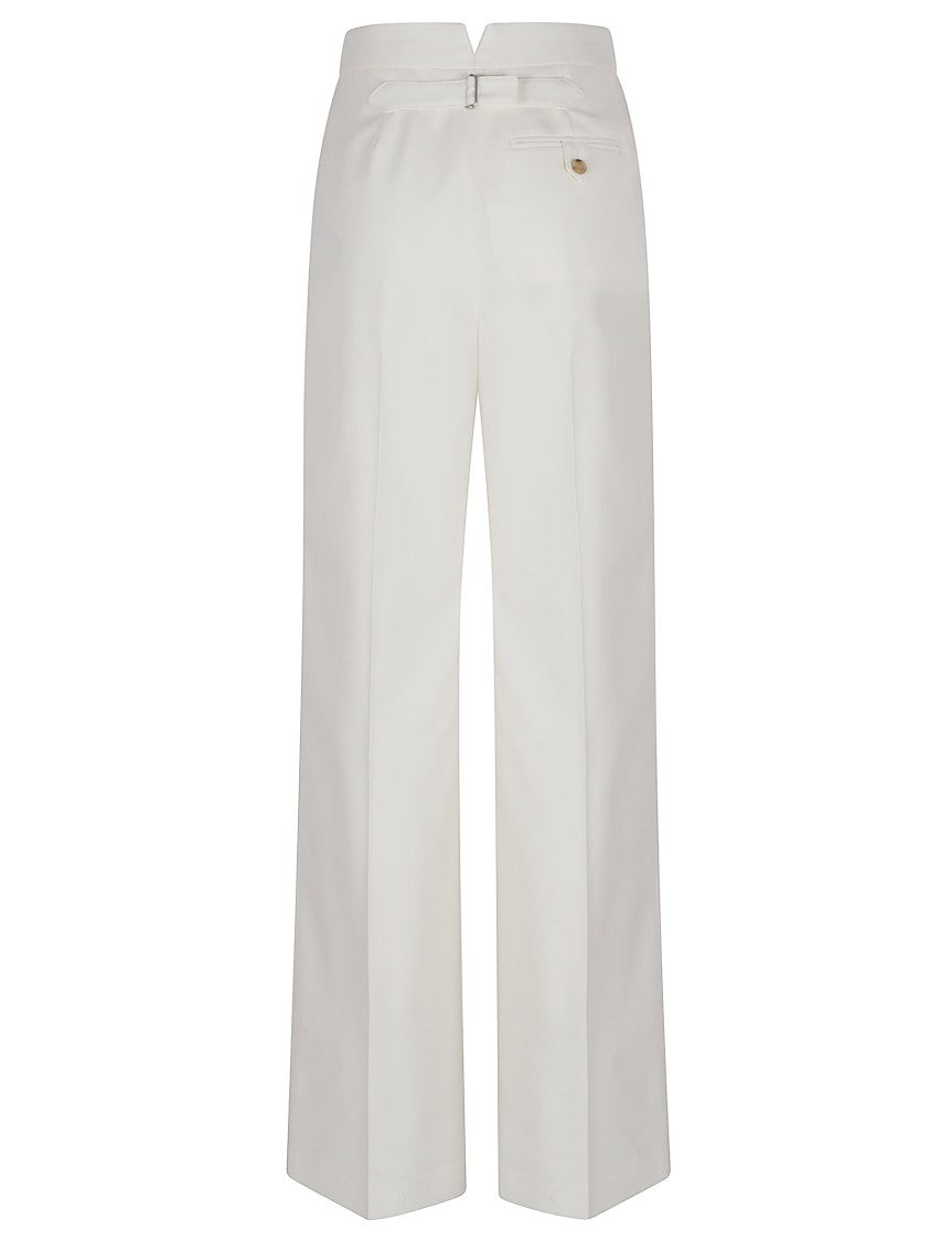 Alexander Mcqueen Wide-Leg Tailored Trousers In Wool Gabardine
