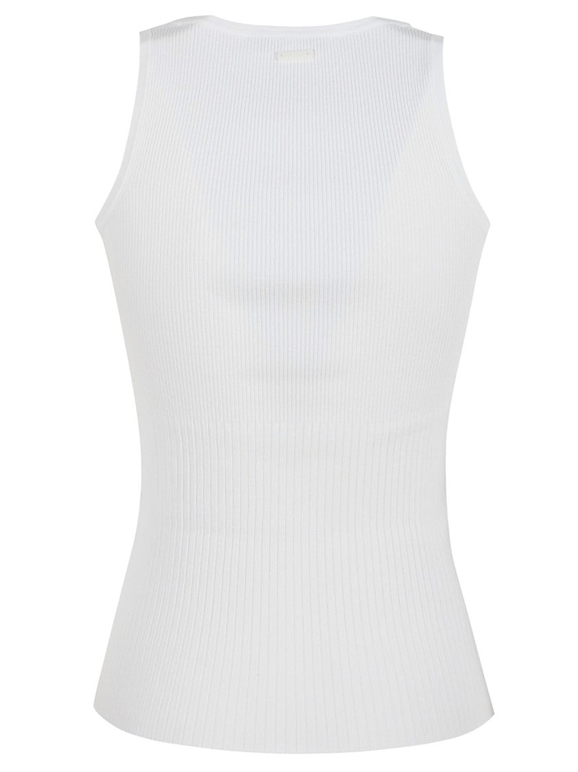 Max Mara Sleeveless Fitted Top With Ribbed Texture