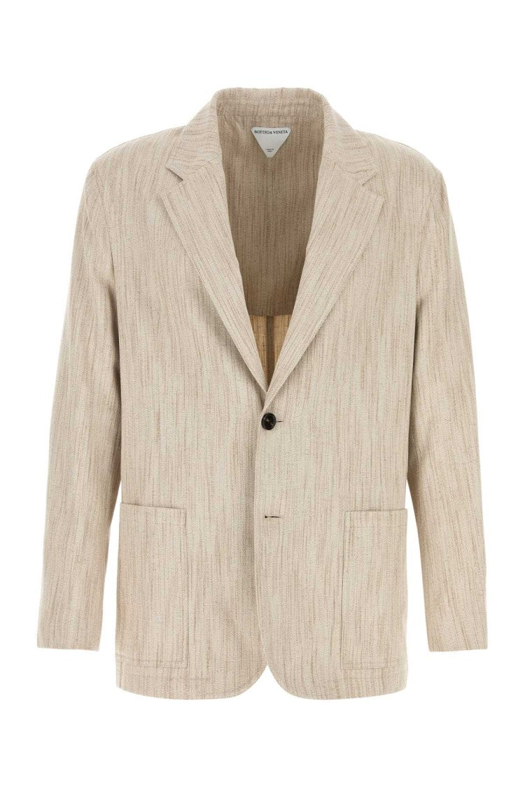 Bottega Veneta Melange Sand Viscose Blend Blazer
