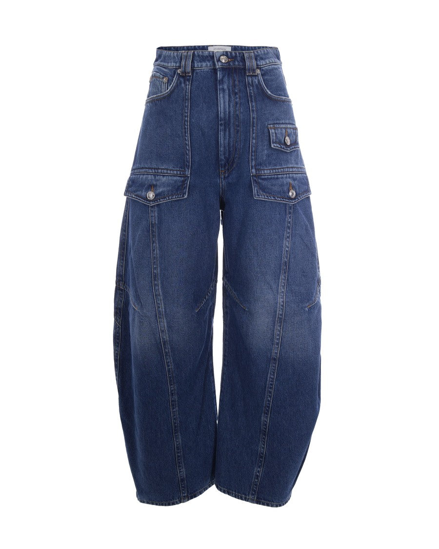Sportmax Wide-Leg Denim Pants With Flap Pockets