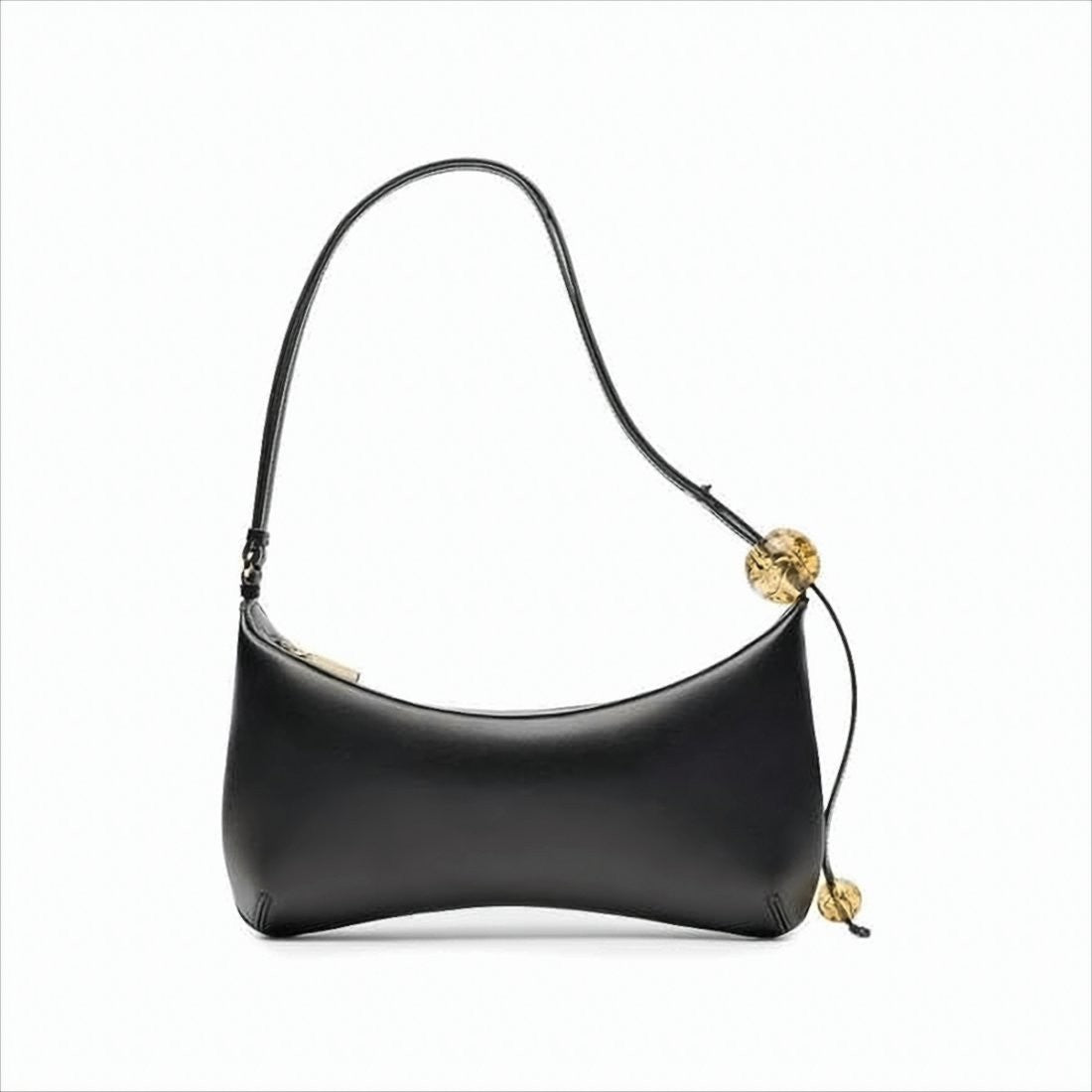 Jacquemus Curved Silhouette Shoulder Bag With Amber Beads
