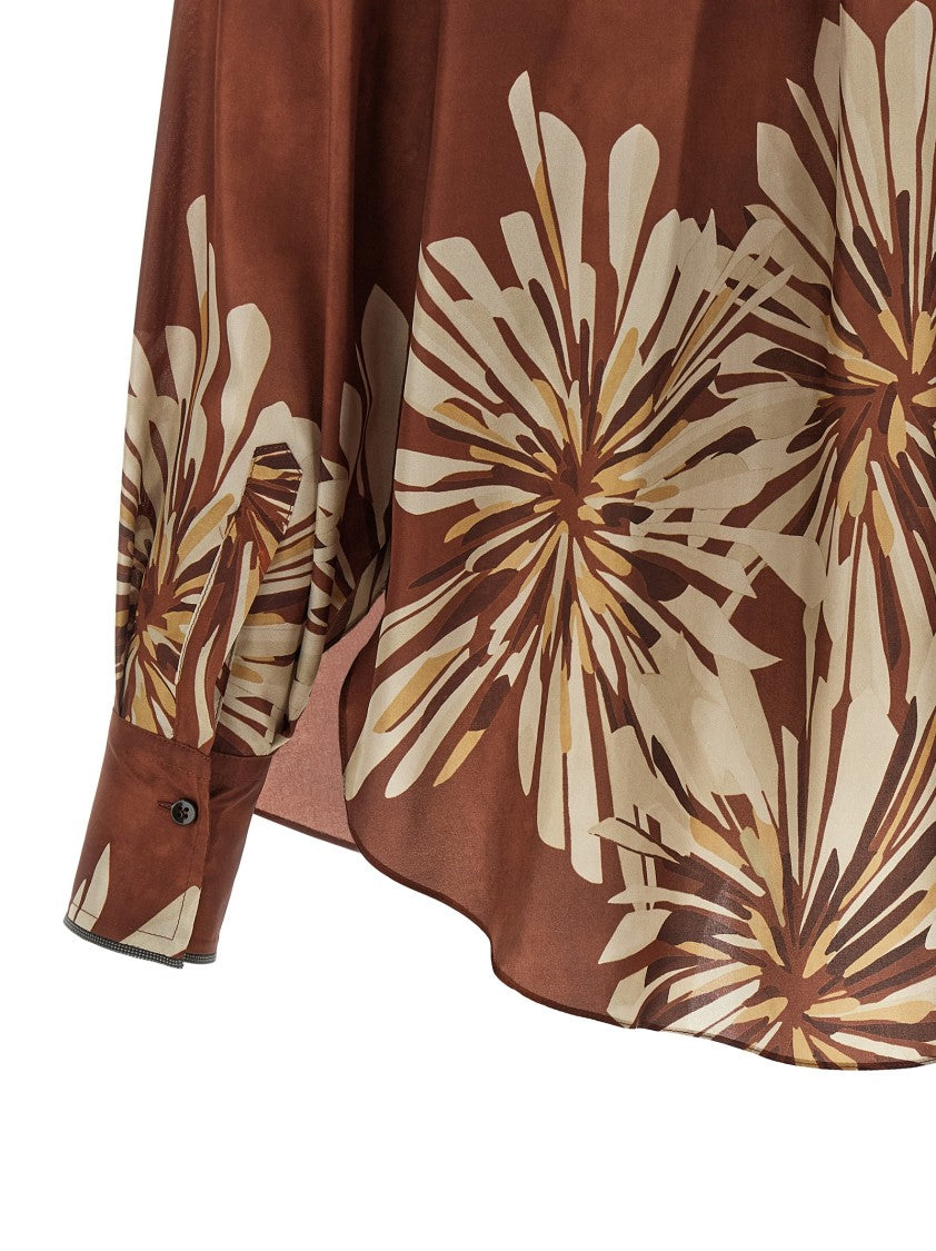Brunello Cucinelli Floral Patterned Shirt