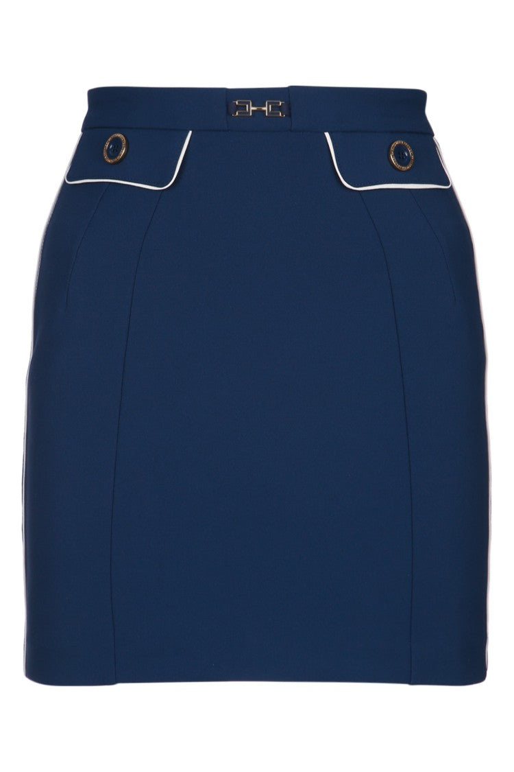 Elisabetta Franchi Fitted Mini Skirt With High Waist