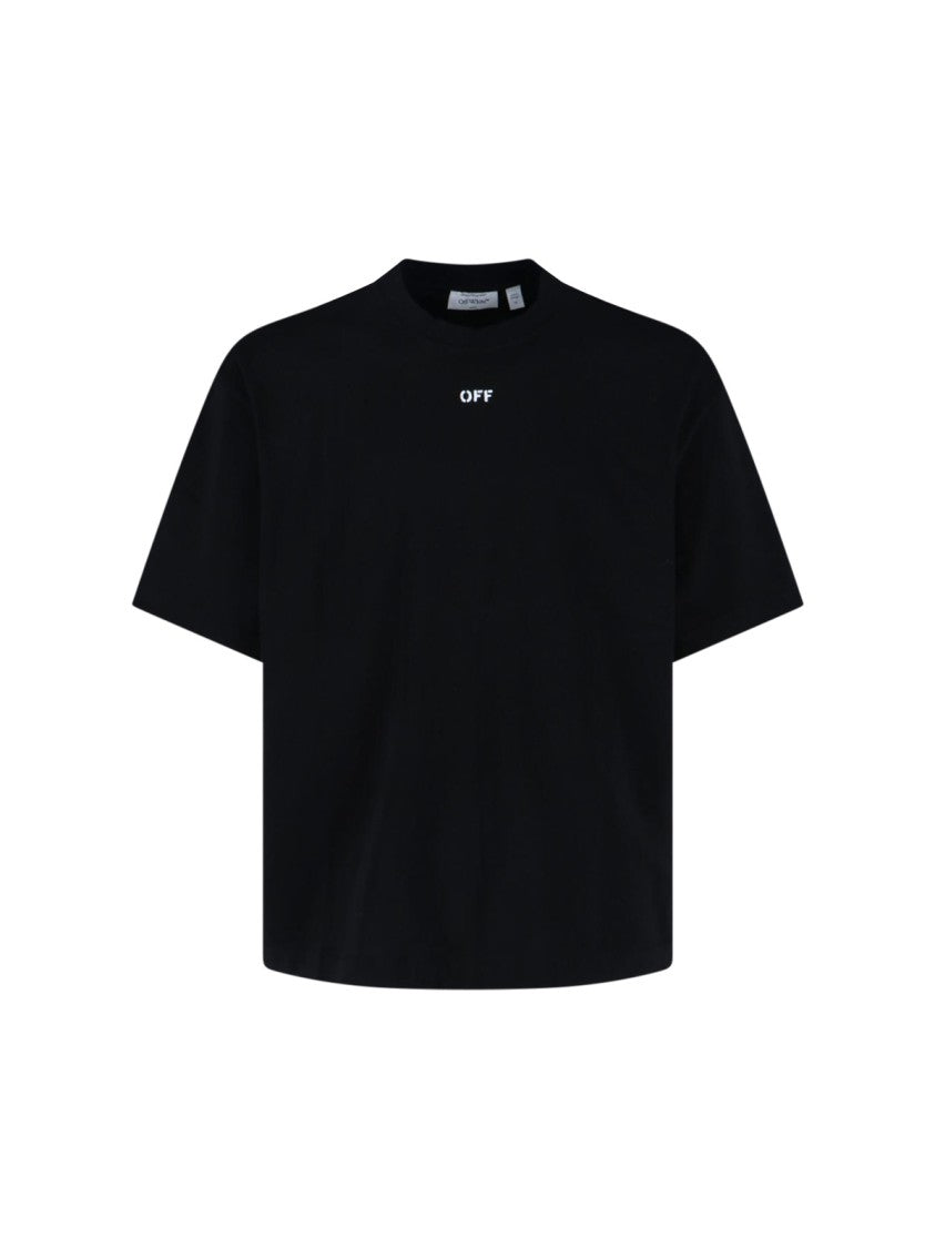 Off-White Chain Arrow Black Cotton T-Shirt With Iconic Logo And Graphic