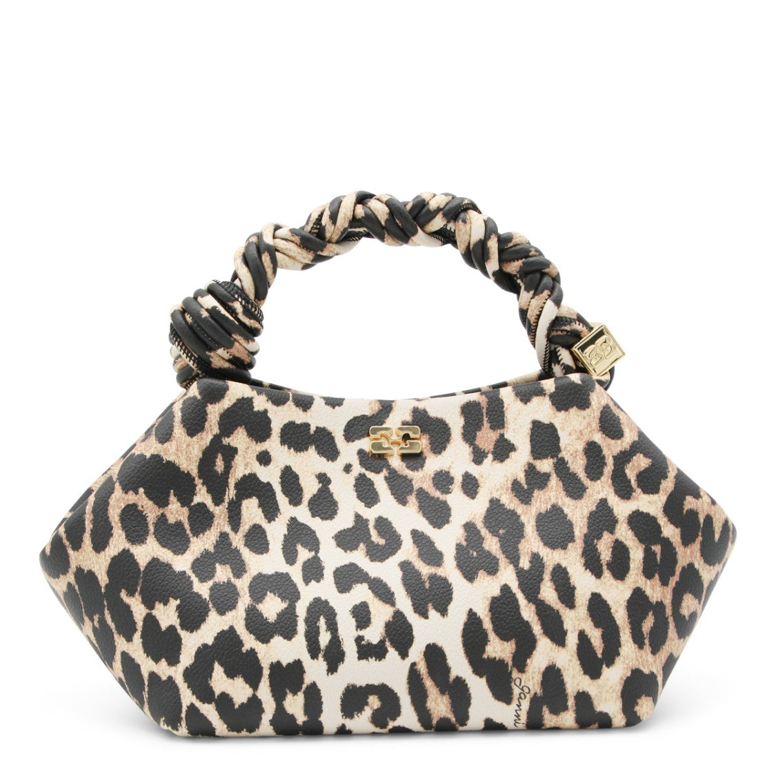 Ganni Leopard Top Handle Bag