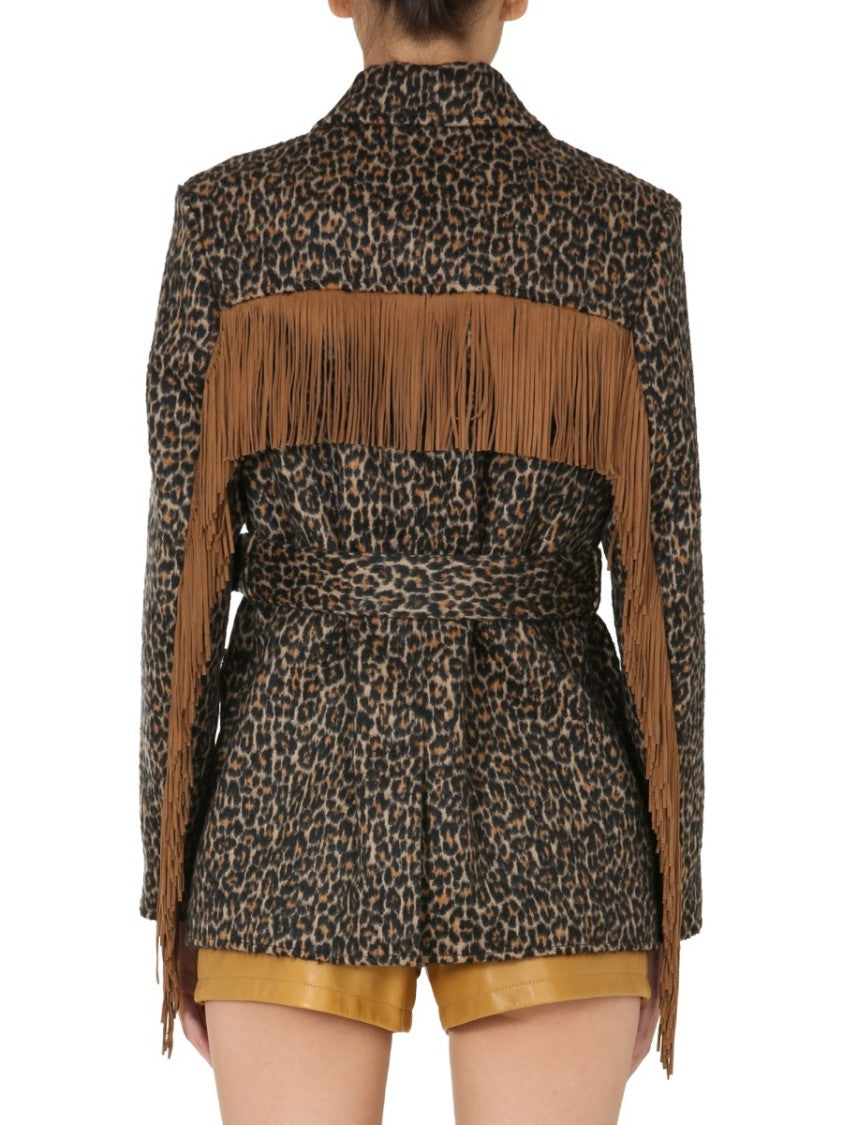 Saint Laurent Structured Leopard Print Jacket