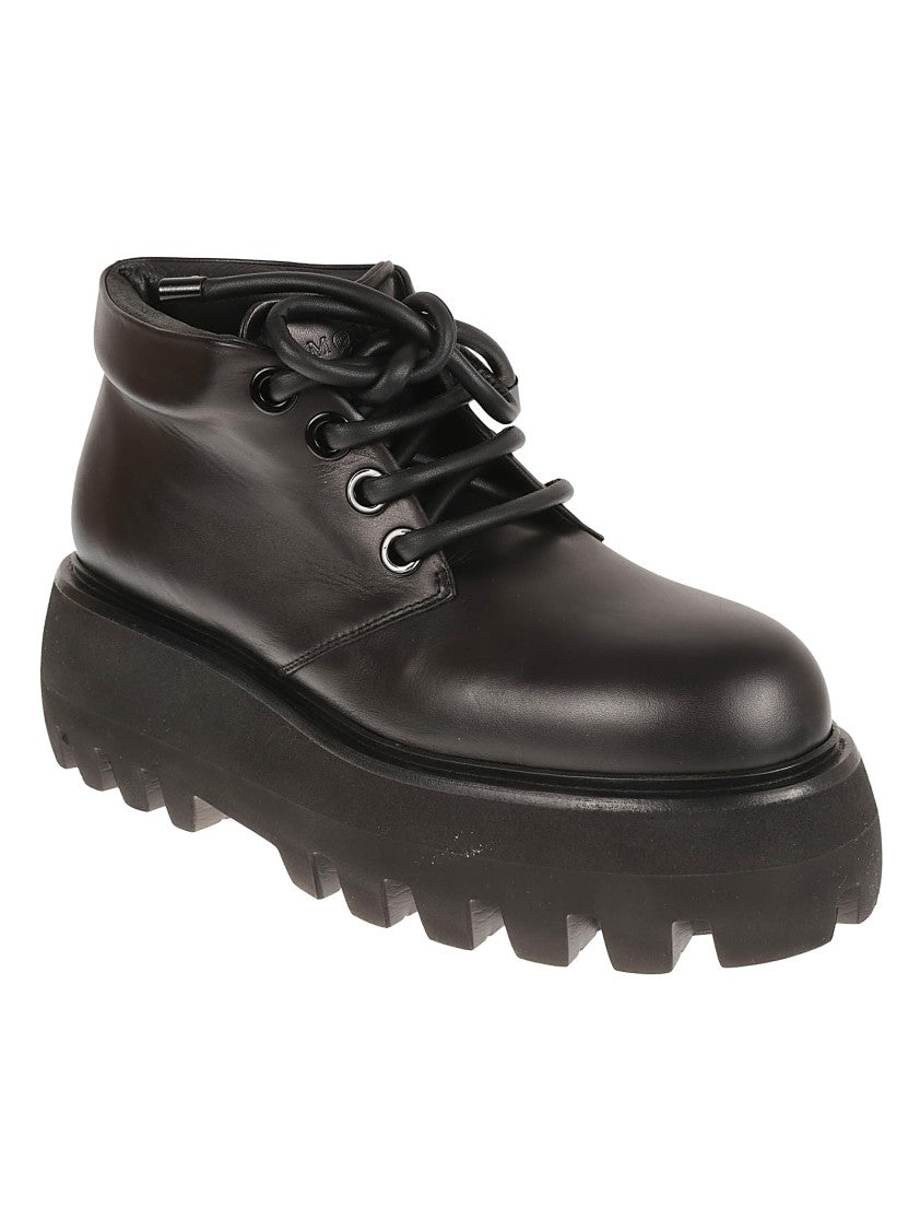 Alexander Mcqueen High-Top Black Calf Leather Boots