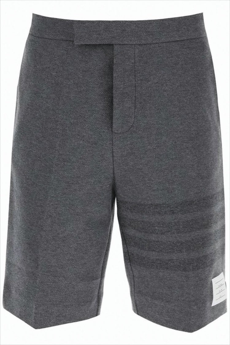 Thom Browne Tailored Grey Shorts With Structured Silhouette And Subtle Detailing