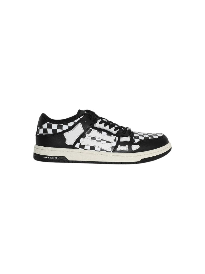 Amiri Checkered Skel Top Low Sneaker Black And White