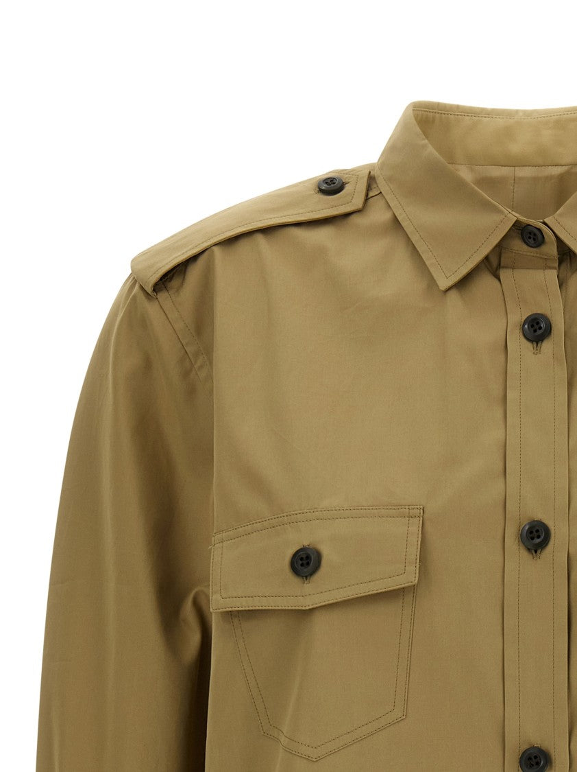 Prada Structured Cotton Poplin Shirt With Flap Pockets