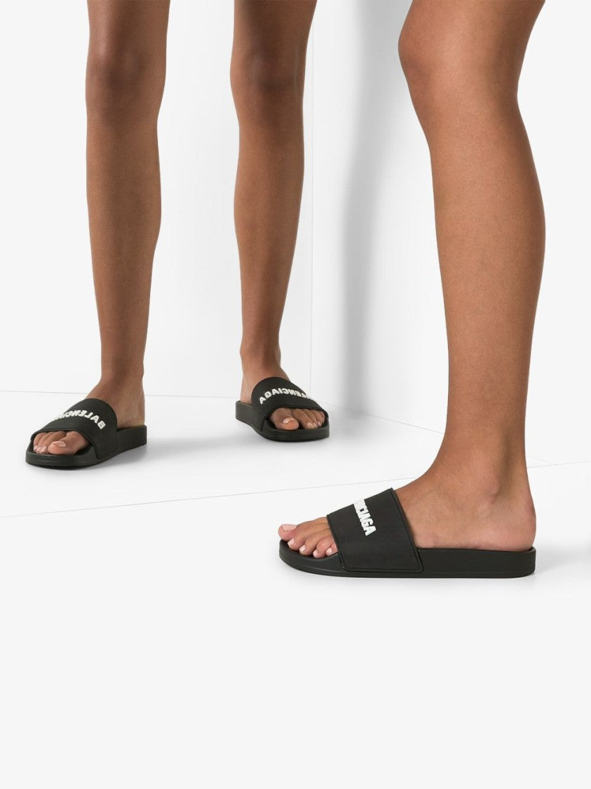 Balenciaga Logo Pool Slides