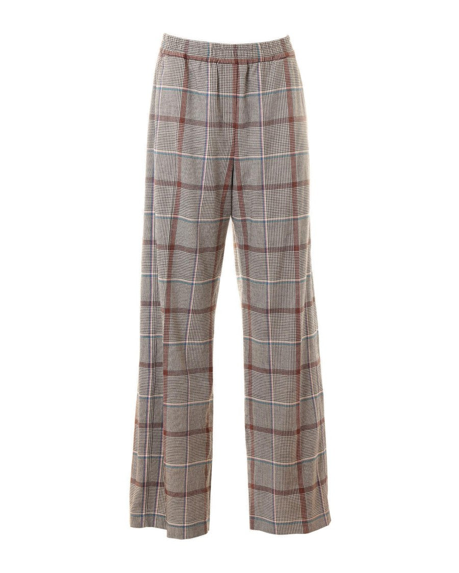 Paul Smith Brown Prince Of Wales Check Wide-Leg Trousers