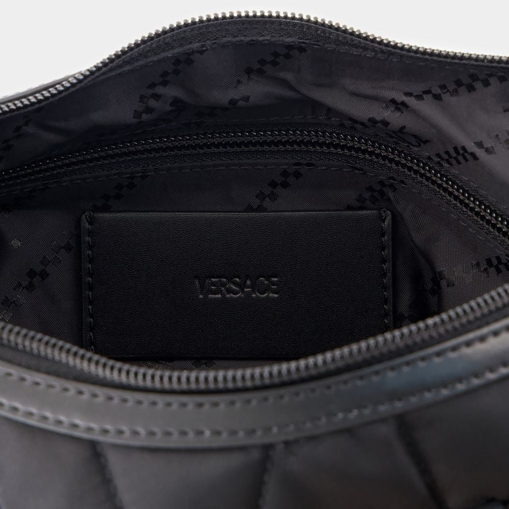 Versace Hobo Shoulder Bag - Nylon - Black