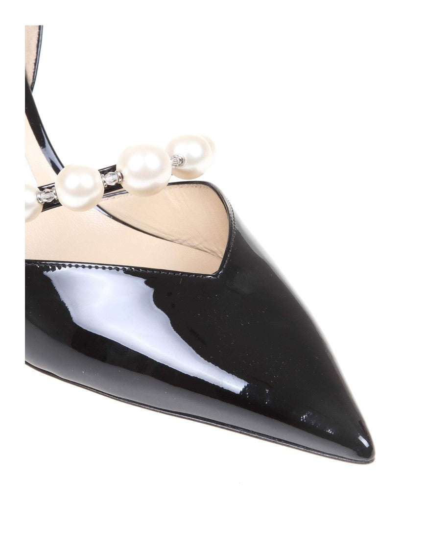 Jimmy Choo Aurelie 65 Patent Decollete With Pearl Decorations