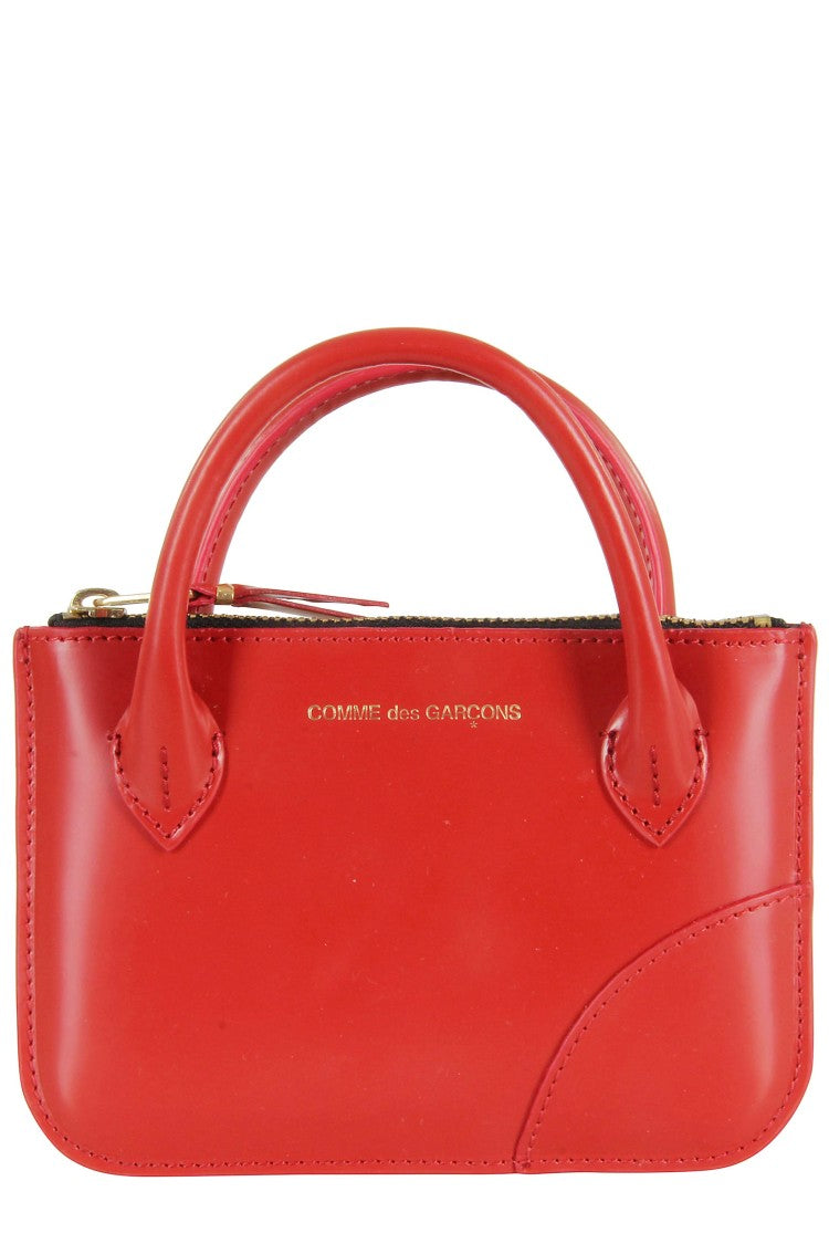 Comme Des Garçons Red Double-Handle Zip Leather Wallet
