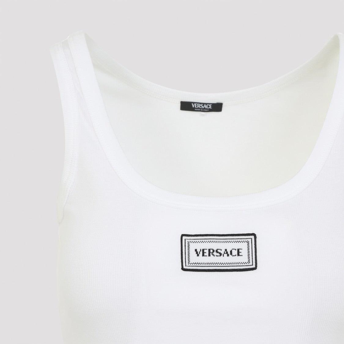 Versace White Cotton Tank Top