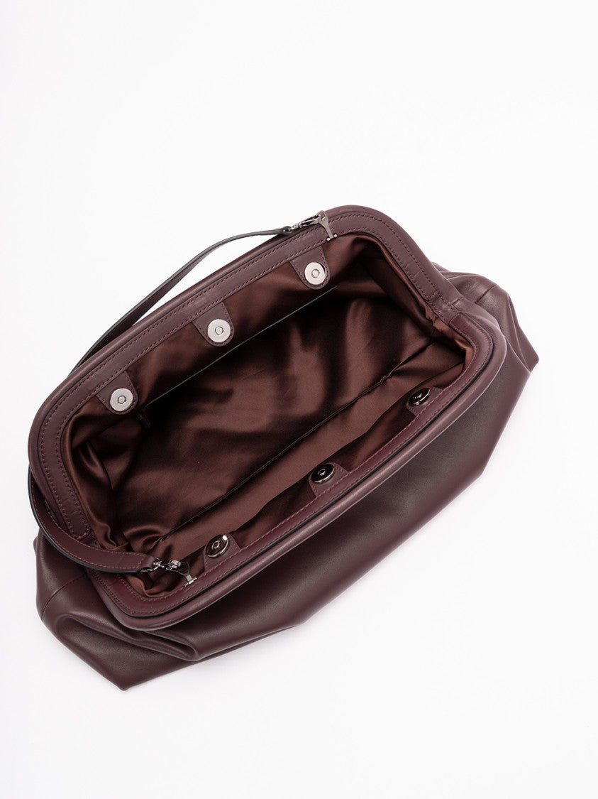 Alberta Ferretti Structured Leather Handbag With Sturdy Handle