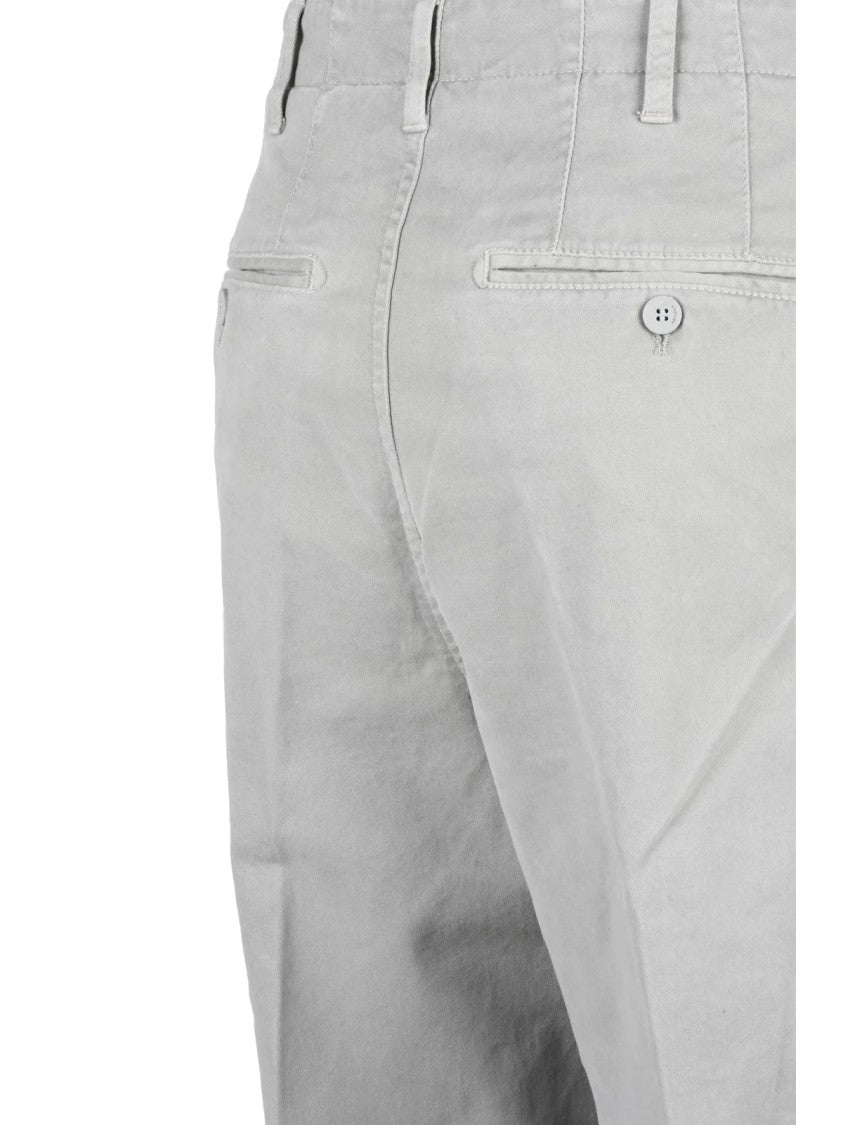 Dondup Light Grey Janis Tailored Straight-Leg Trousers