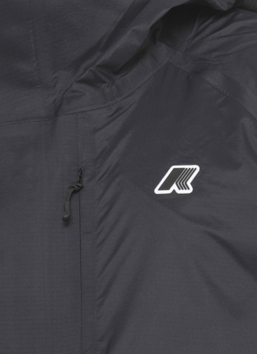 K-Way Black Roche Hooded Waterproof Jacket