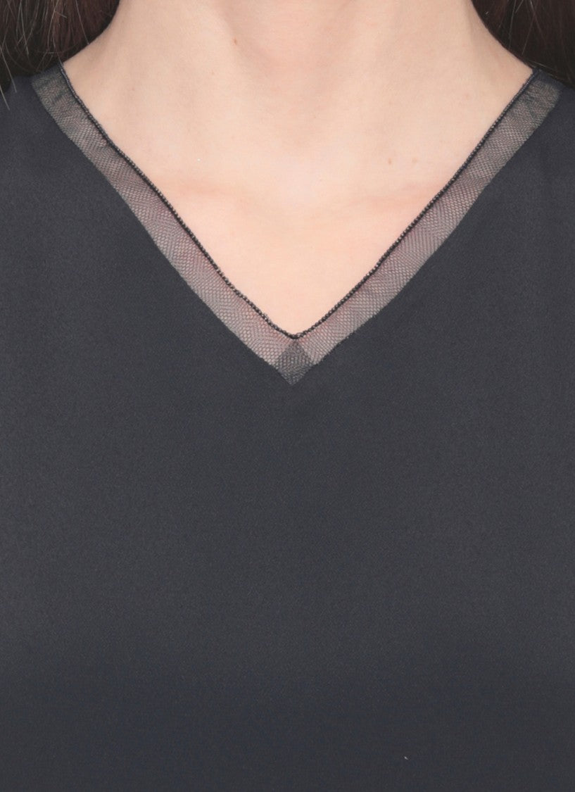 Fabiana Filippi Blue Lightpoint Detail Silk-Blend Top