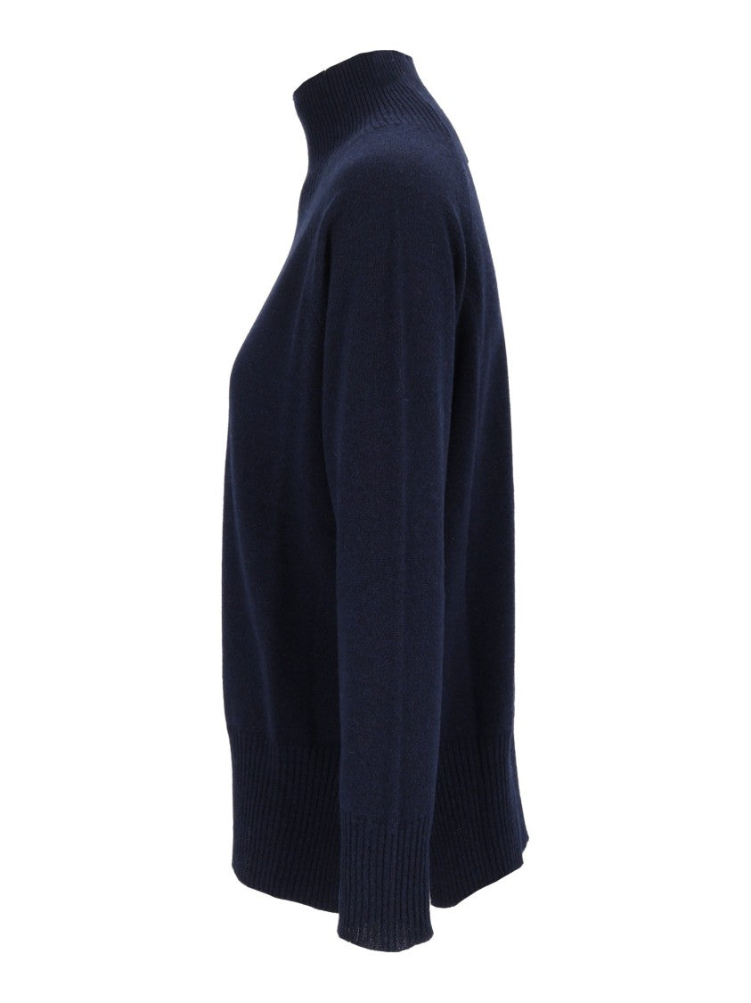Kangra Cashmere Raglan Turtleneck Sweater With Side Slits